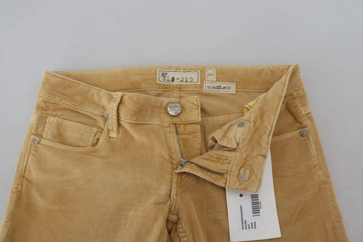 Acht Baumwoll-Cord Low-Waist Damen Jeans Casual