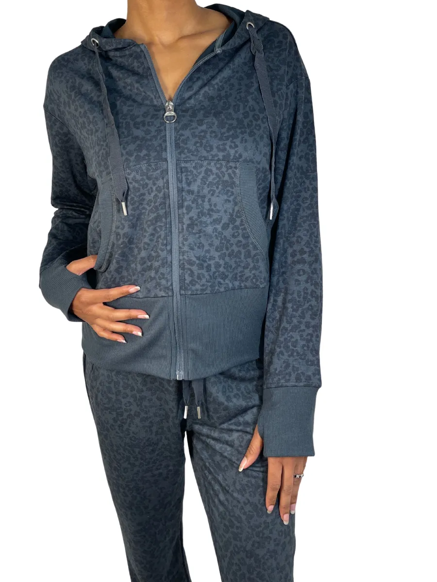Apana Little Leopard Sweatjacke Blau Moos