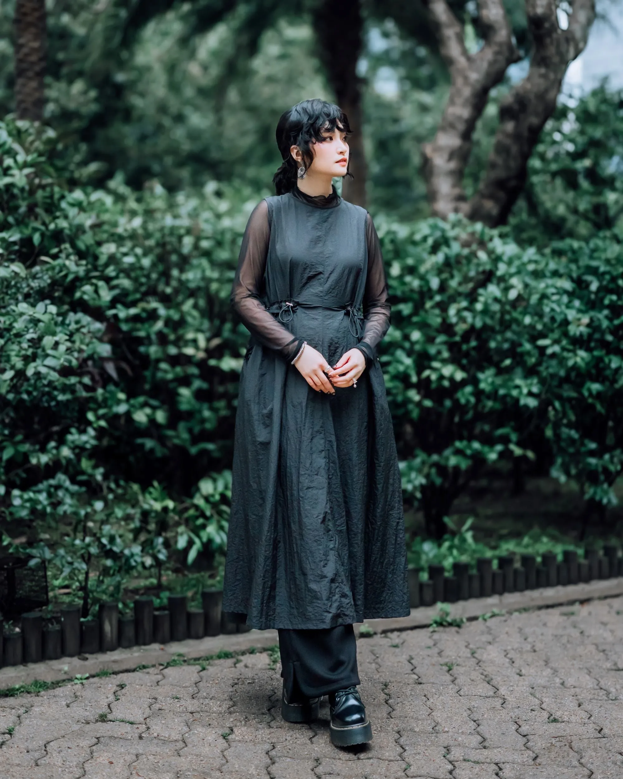A.T. OUTDOOR Nylon Flare Kleid Kleidung_Atsuro-Tayama