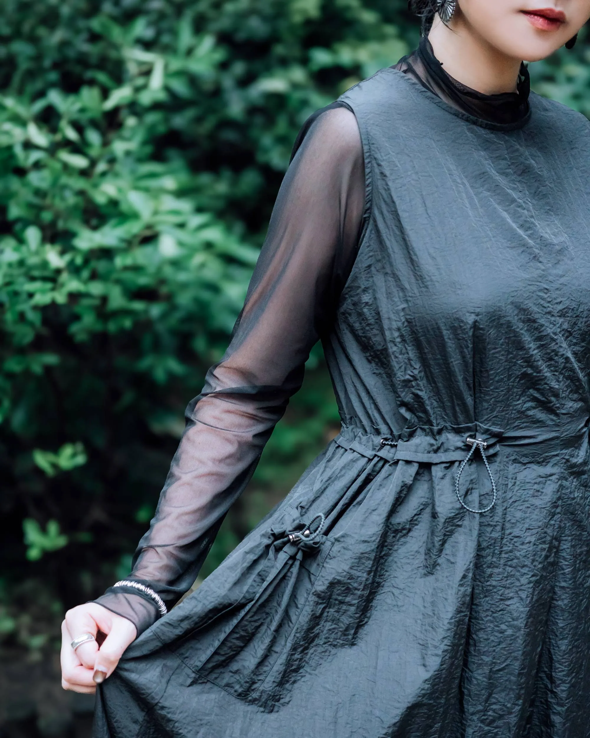 A.T. OUTDOOR Nylon Flare Kleid Kleidung_Atsuro-Tayama