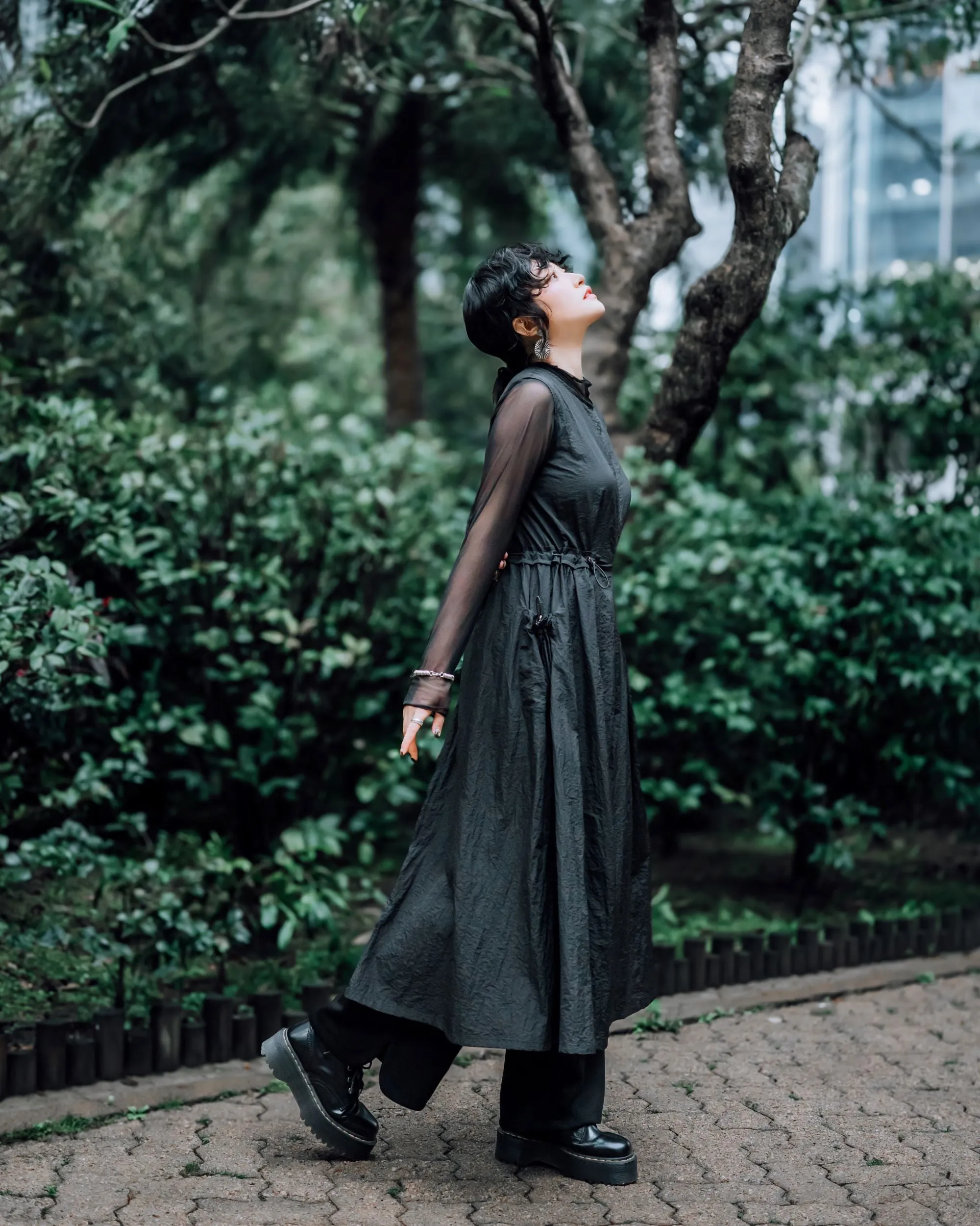 A.T. OUTDOOR Nylon Flare Kleid Kleidung_Atsuro-Tayama
