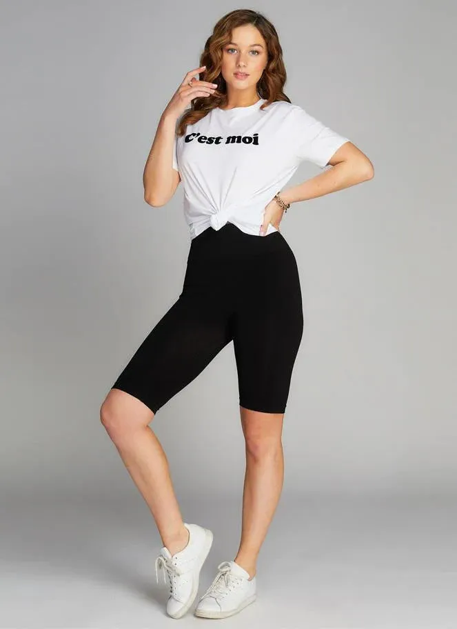 Bamboo Hohe Taille Lange Shorts