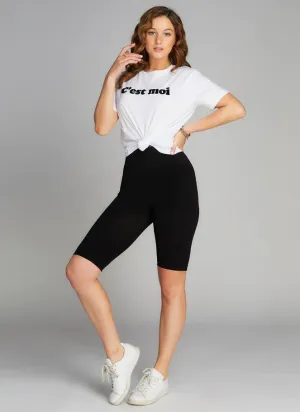 Bamboo Hohe Taille Lange Shorts