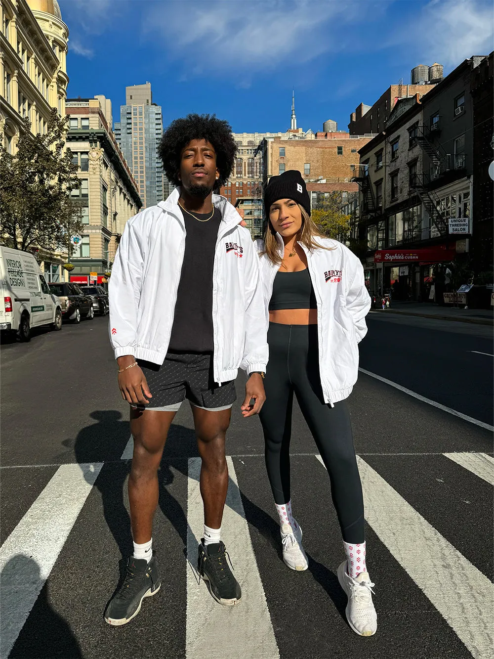 BARRYS WEIßE WINDBREAKER-JACKE BARRYS Kleidung