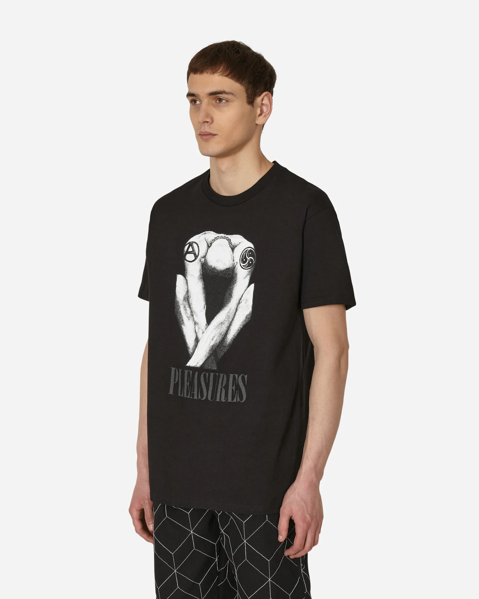 Gebogenes T-Shirt Schwarz