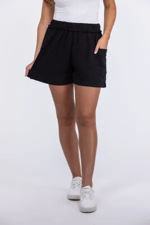 Bodega Blue Damen Rüschen-Terry-Shorts