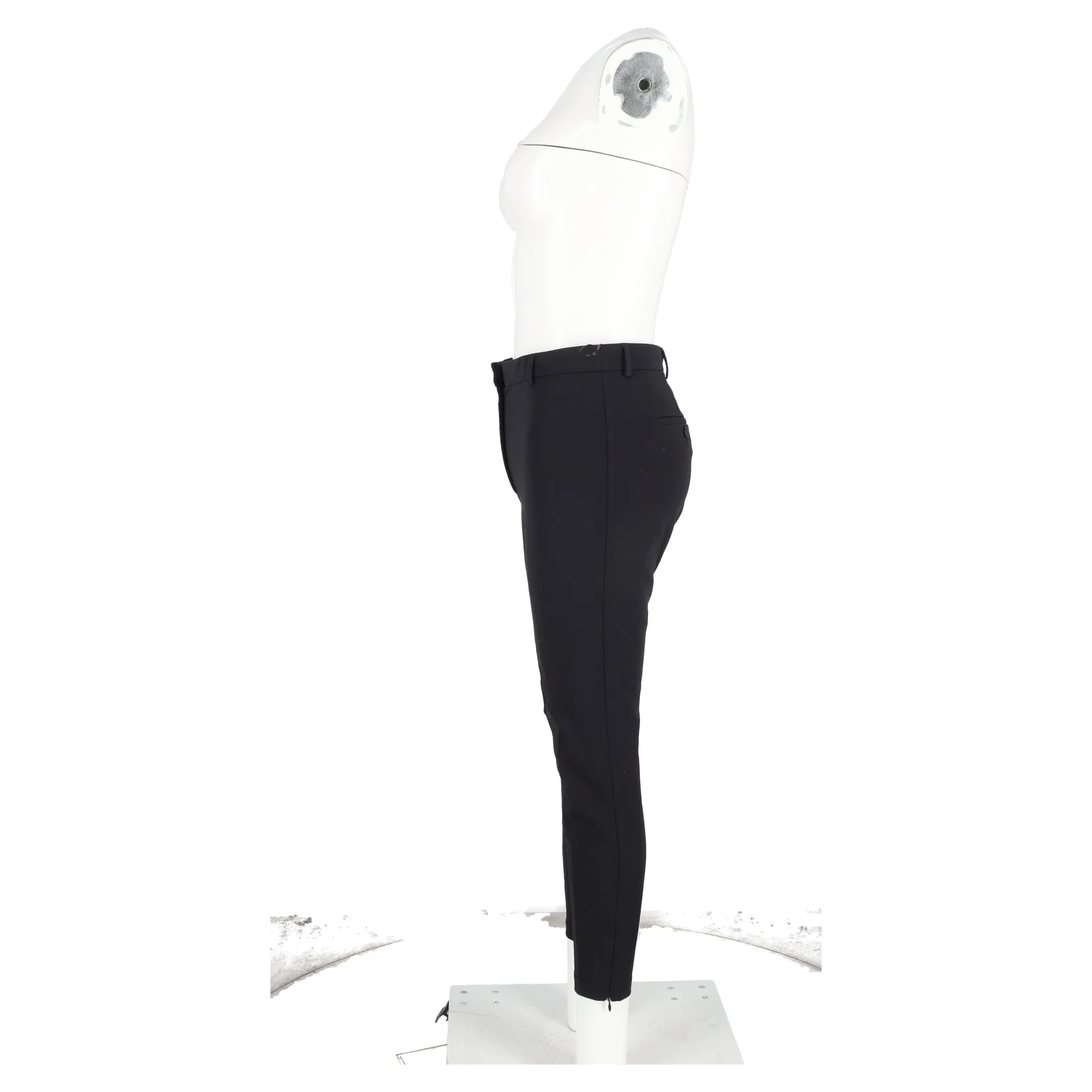 Burberry High-Rise Slim-Fit Hose in schwarzer Wolle