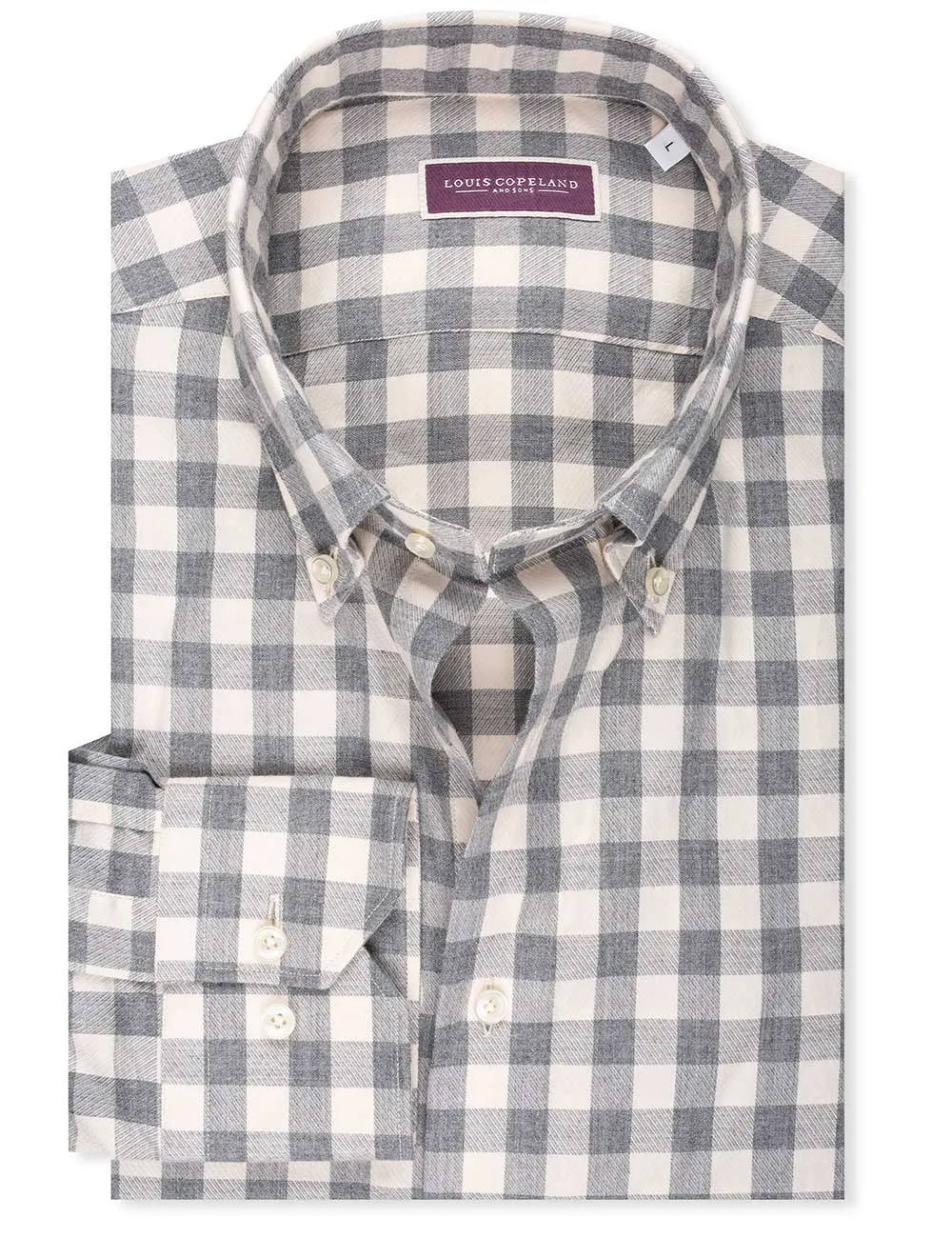 Buttondown Karohemd Grau
