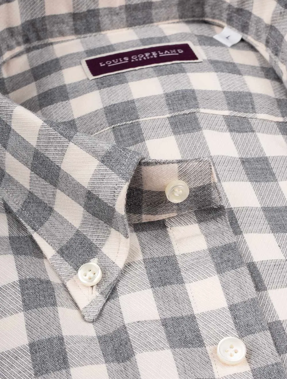 Buttondown Karohemd Grau