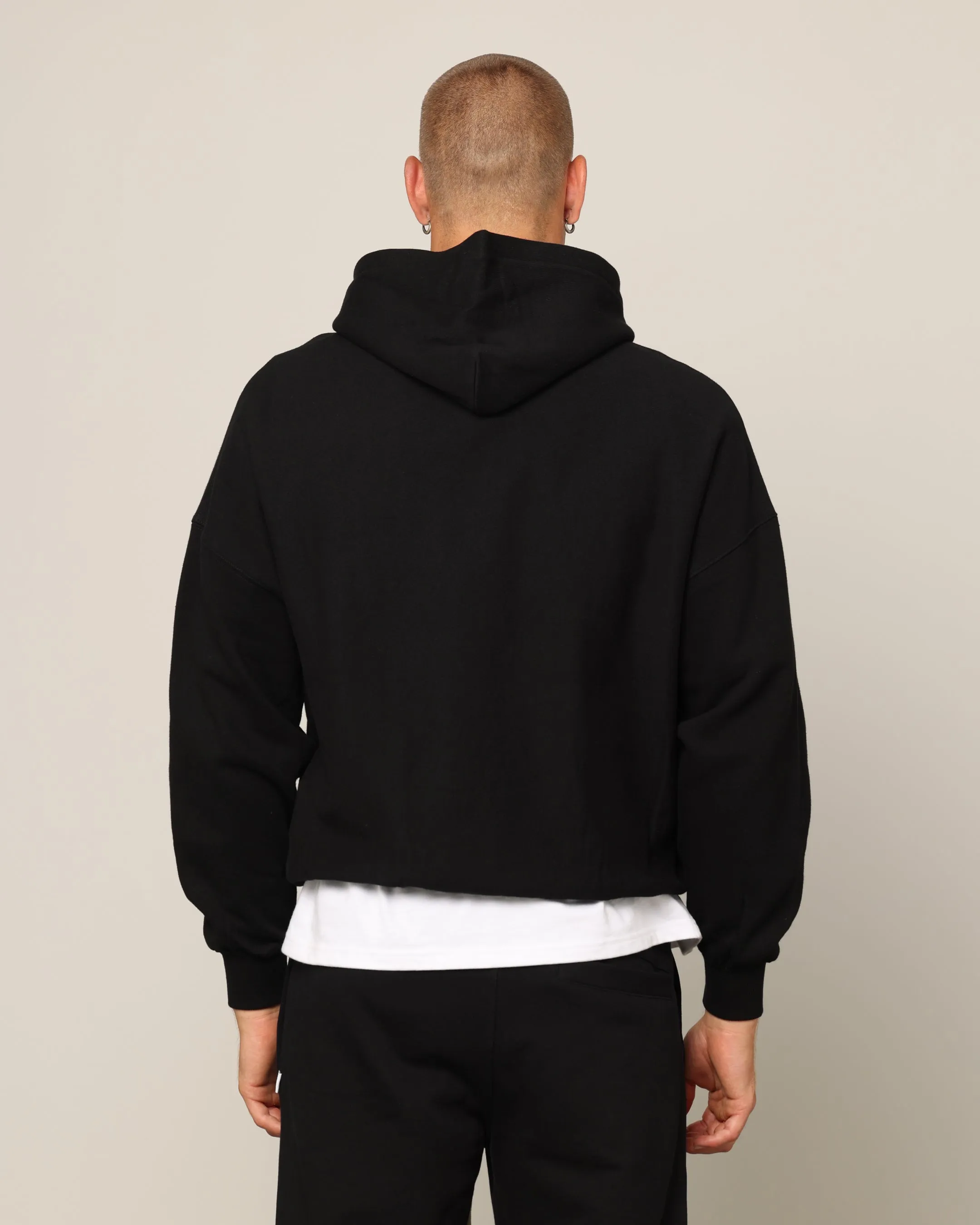 Carré Blanc Übergroße Kapuzenpullover Schwarz