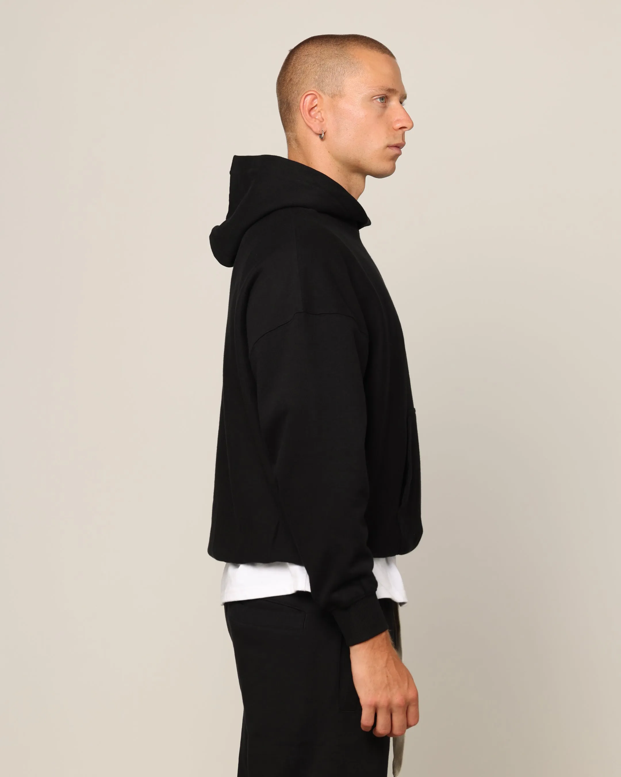 Carré Blanc Übergroße Kapuzenpullover Schwarz