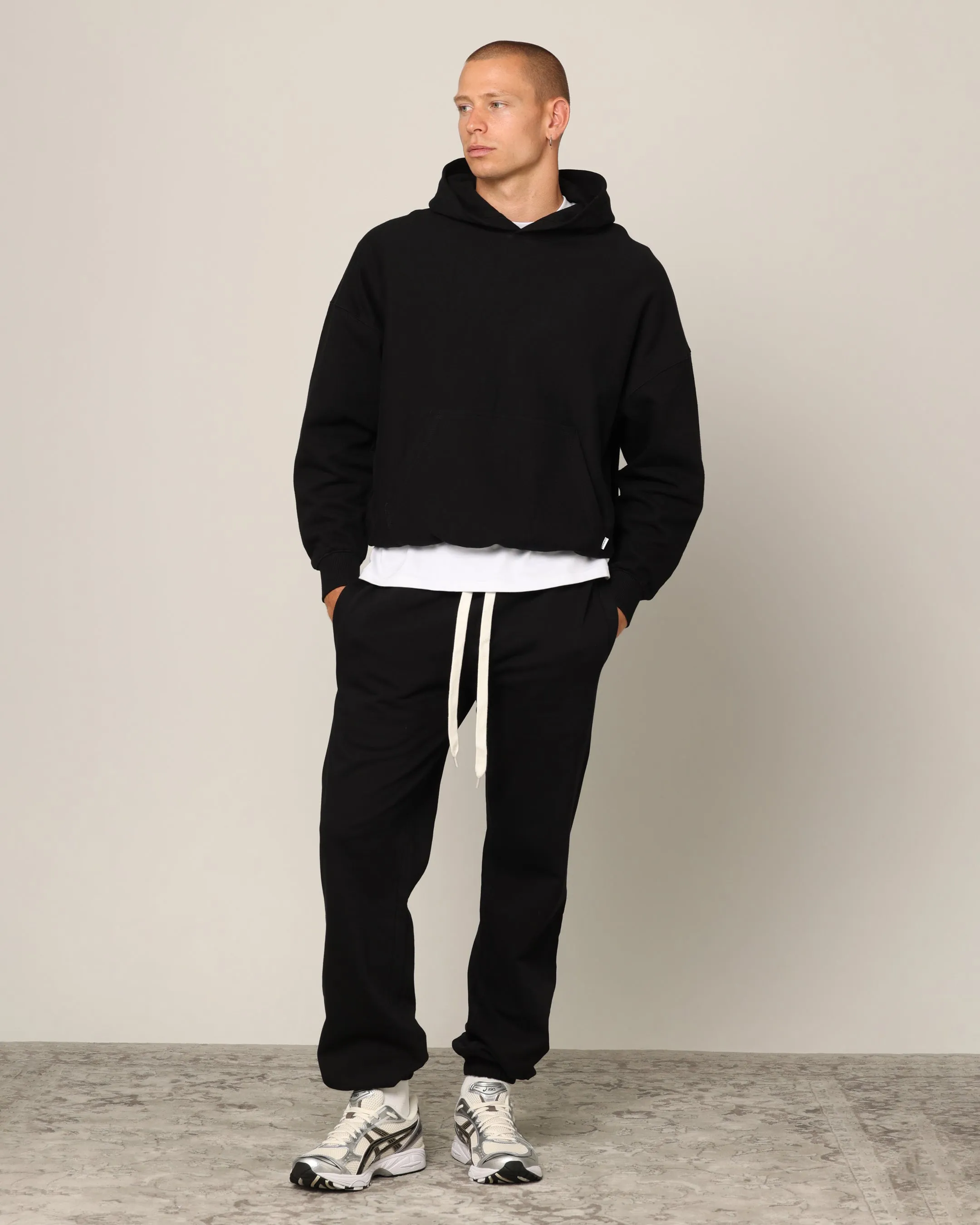 Carré Blanc Übergroße Kapuzenpullover Schwarz
