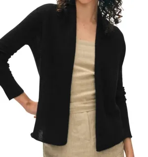 Kaschmir Mini Trapeze Cardigan in Schwarz