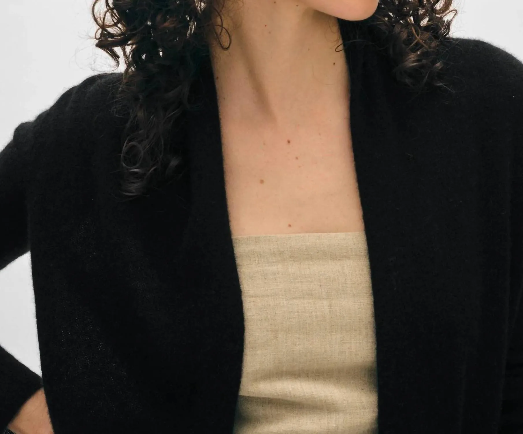 Kaschmir Mini Trapeze Cardigan in Schwarz
