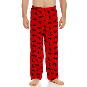 Weihnachts-Fleece-Schlafanzughose für Herren mit Elch-Motiv