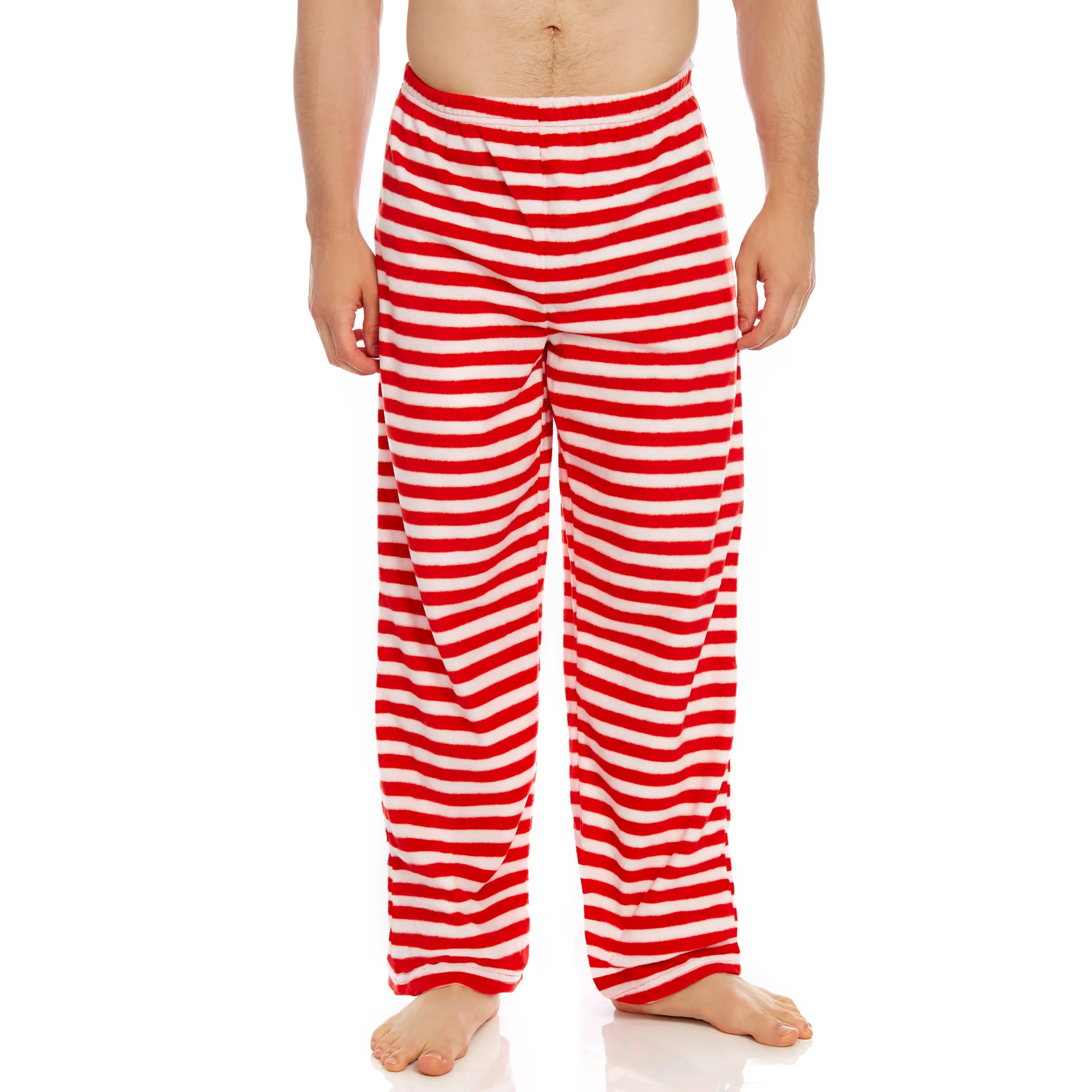 Weihnachts-Fleece-Schlafanzughose für Herren, gestreift