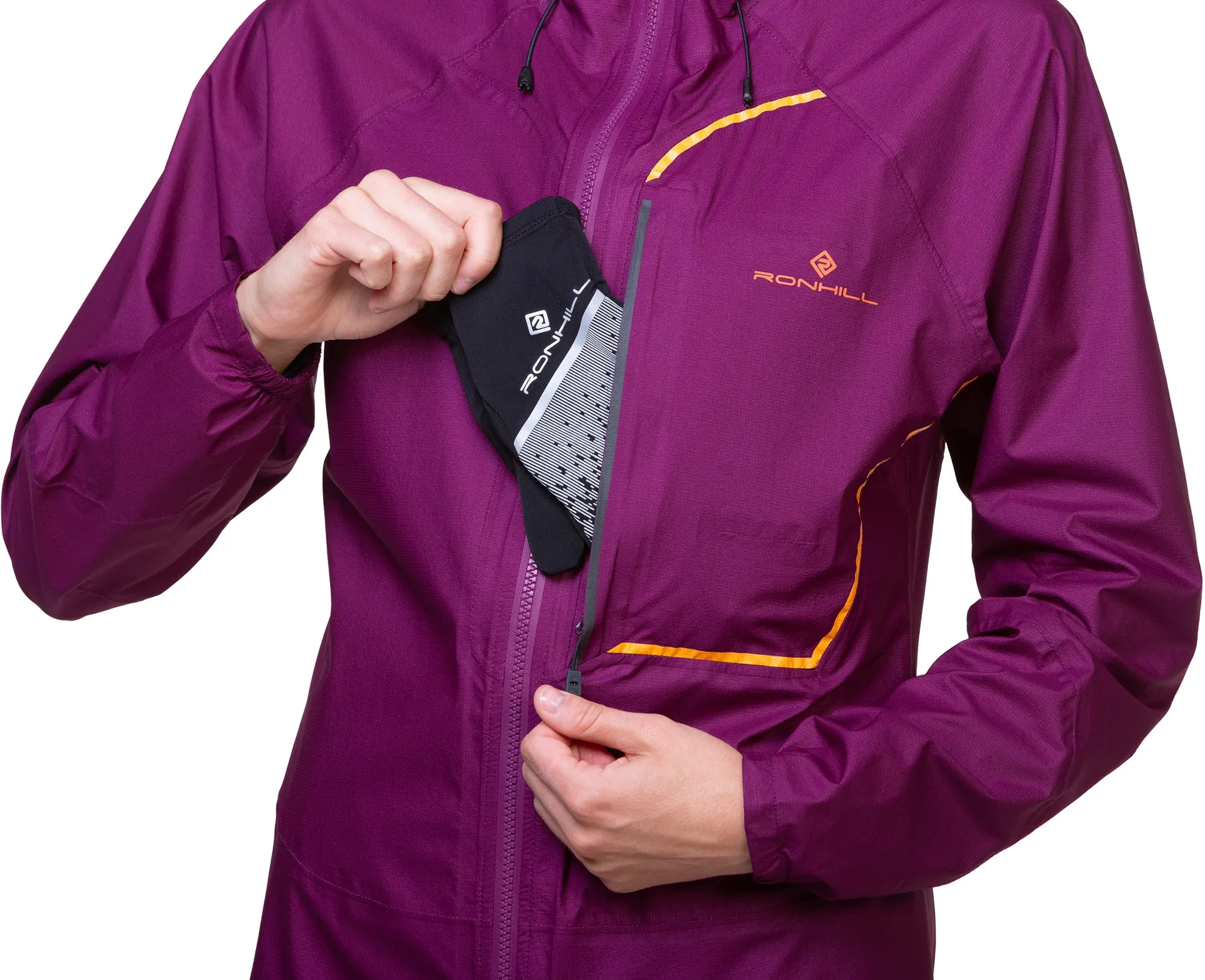 Bekleidung Ronhill Damen Ronhill Tech Fortify Wasserdichte Laufjacke für Damen - Lila