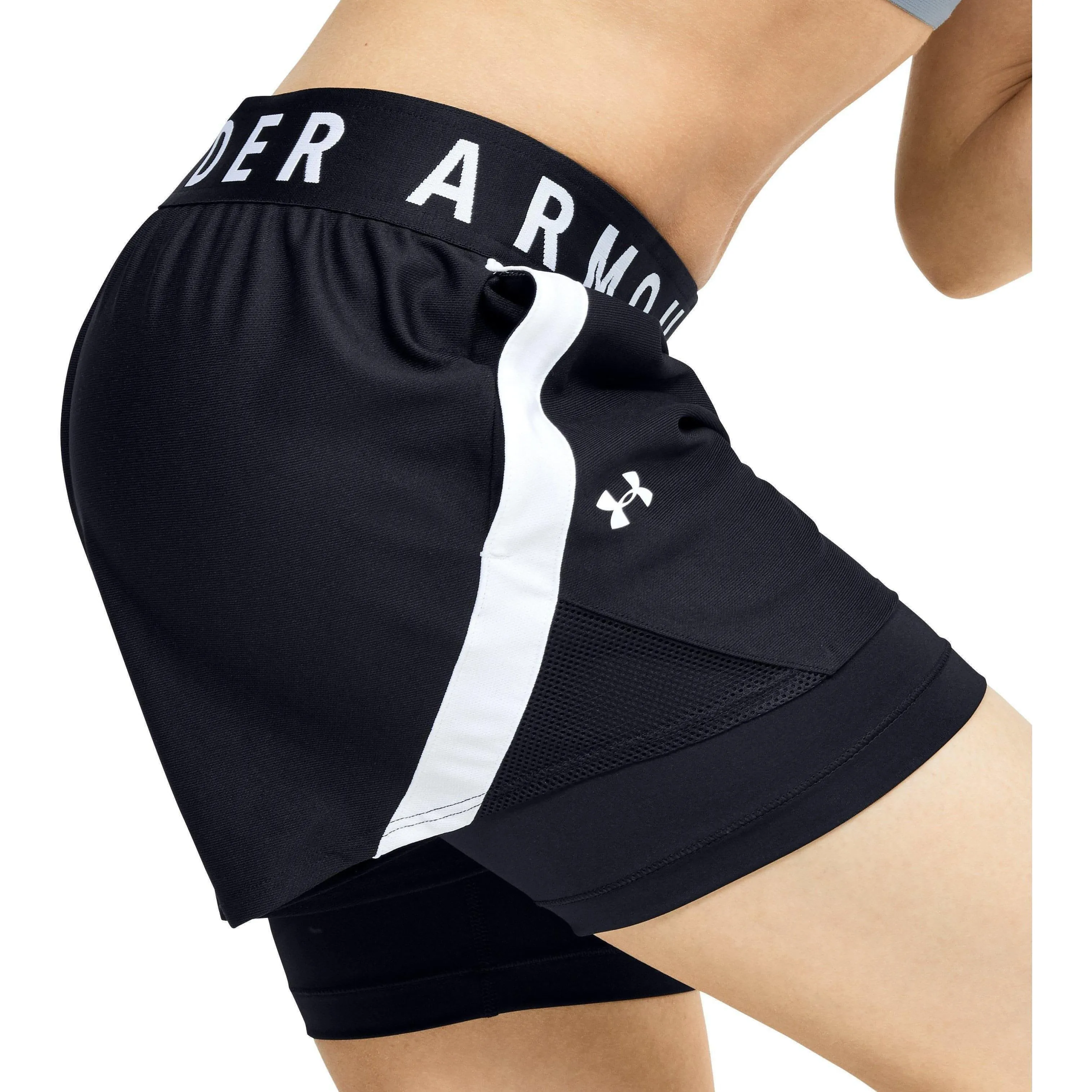 Bekleidung Under Armour Damen Under Armour Play Up 2 In 1 Laufshorts für Damen - Schwarz