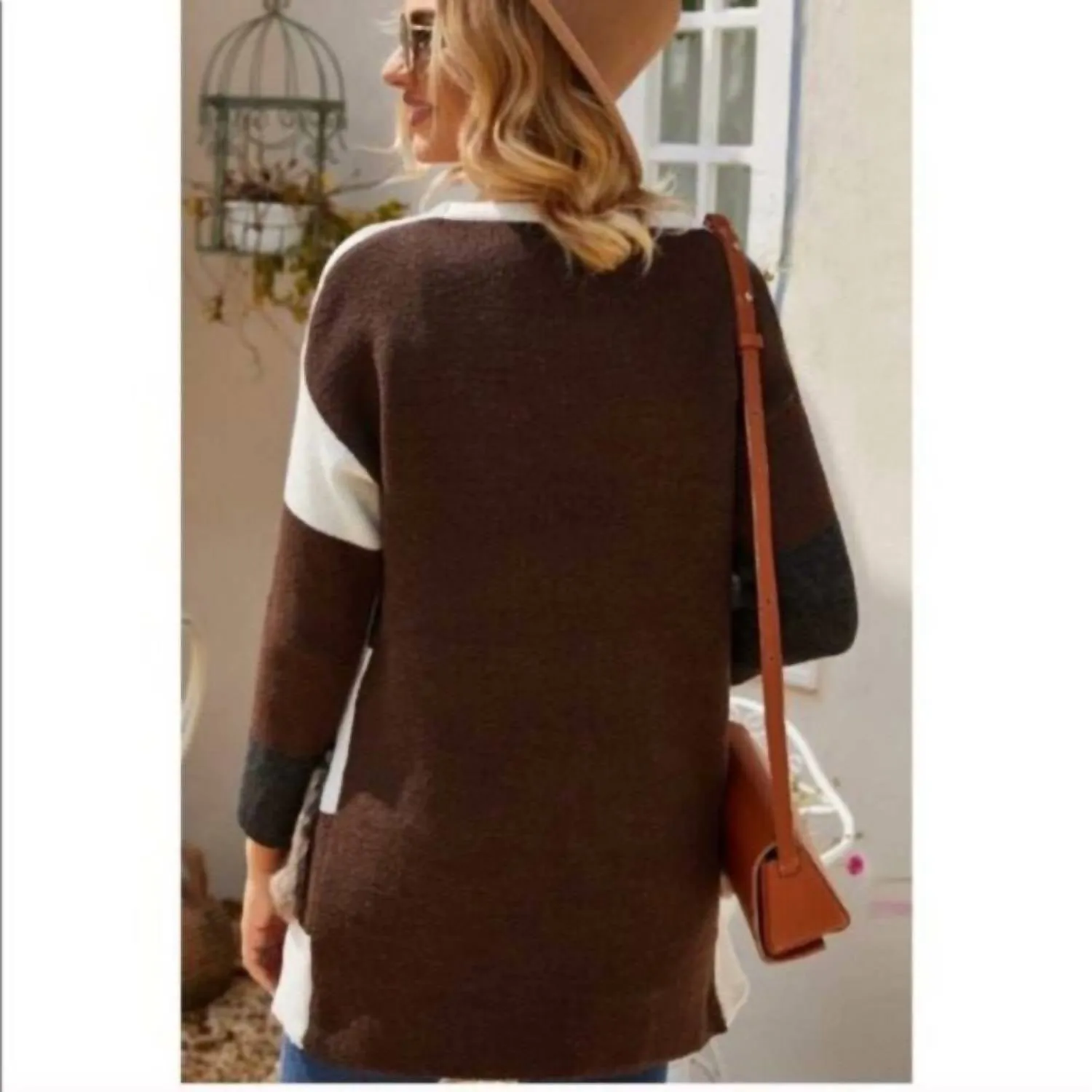 Farbblock Cardigan in Mehrfarbig