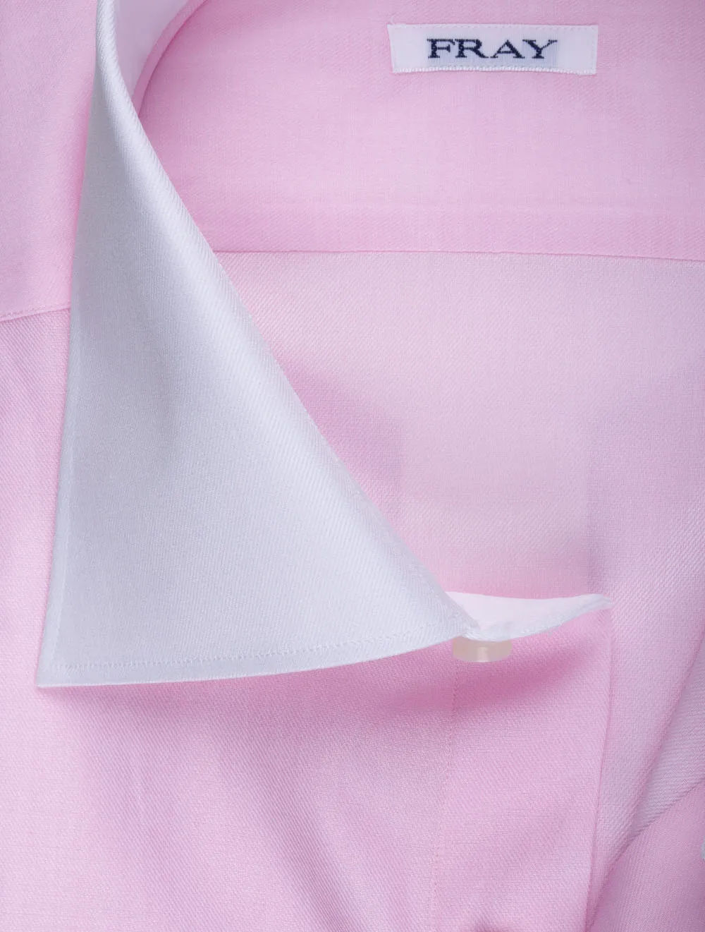 Kontrast Manschetten und Kragen Hemd Rosa