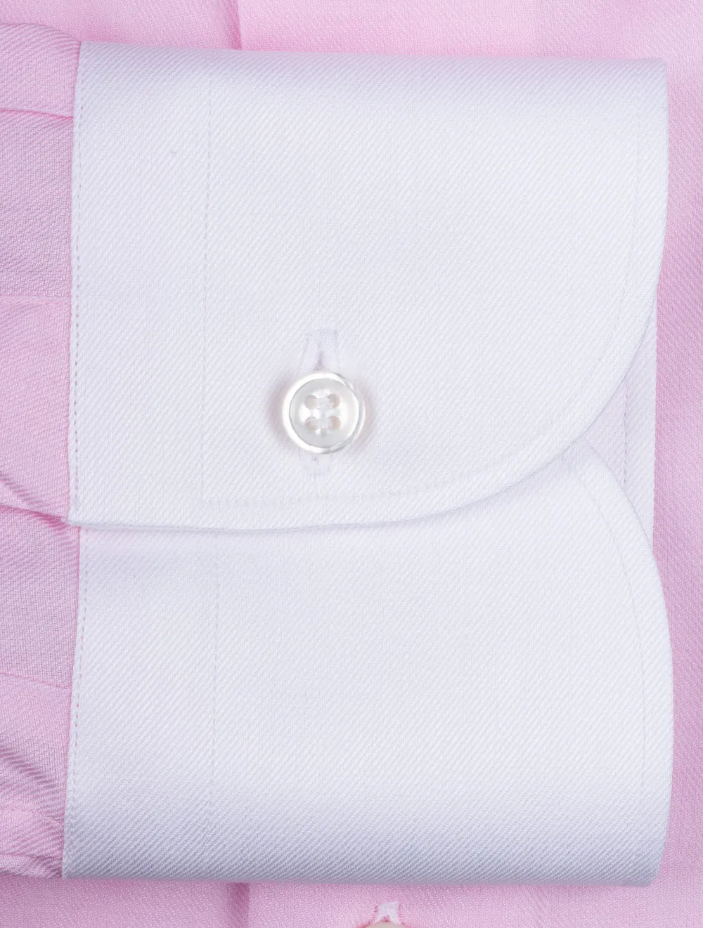 Kontrast Manschetten und Kragen Hemd Rosa