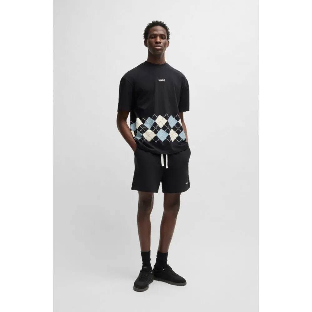 Baumwoll-Frottee-Shorts mit kontrastierendem Logo
