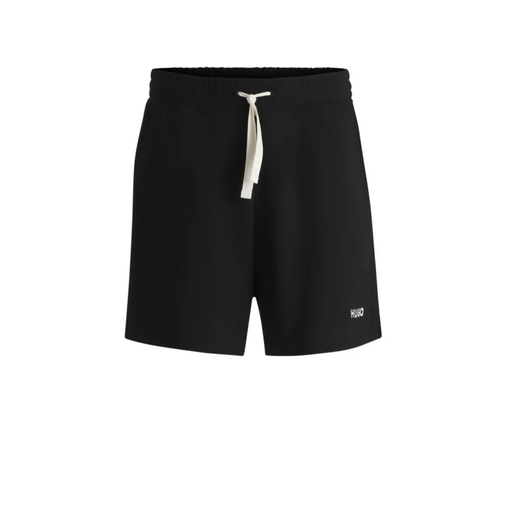 Baumwoll-Frottee-Shorts mit kontrastierendem Logo