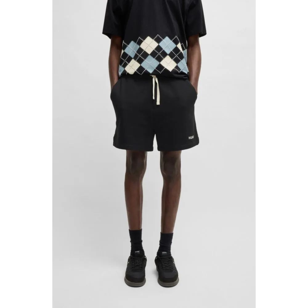 Baumwoll-Frottee-Shorts mit kontrastierendem Logo