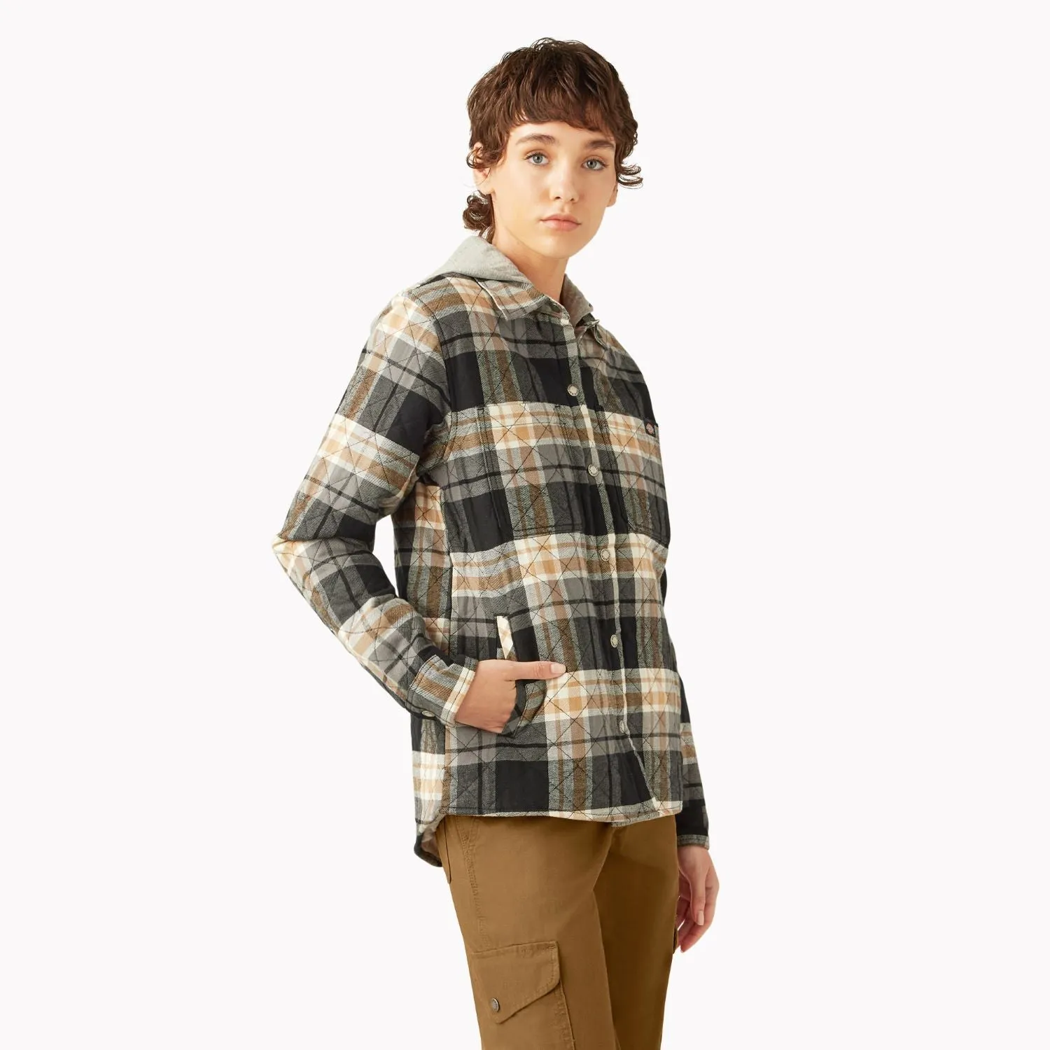 Dickies Damen Flanellhemd mit Kapuze Dickies Kleidung