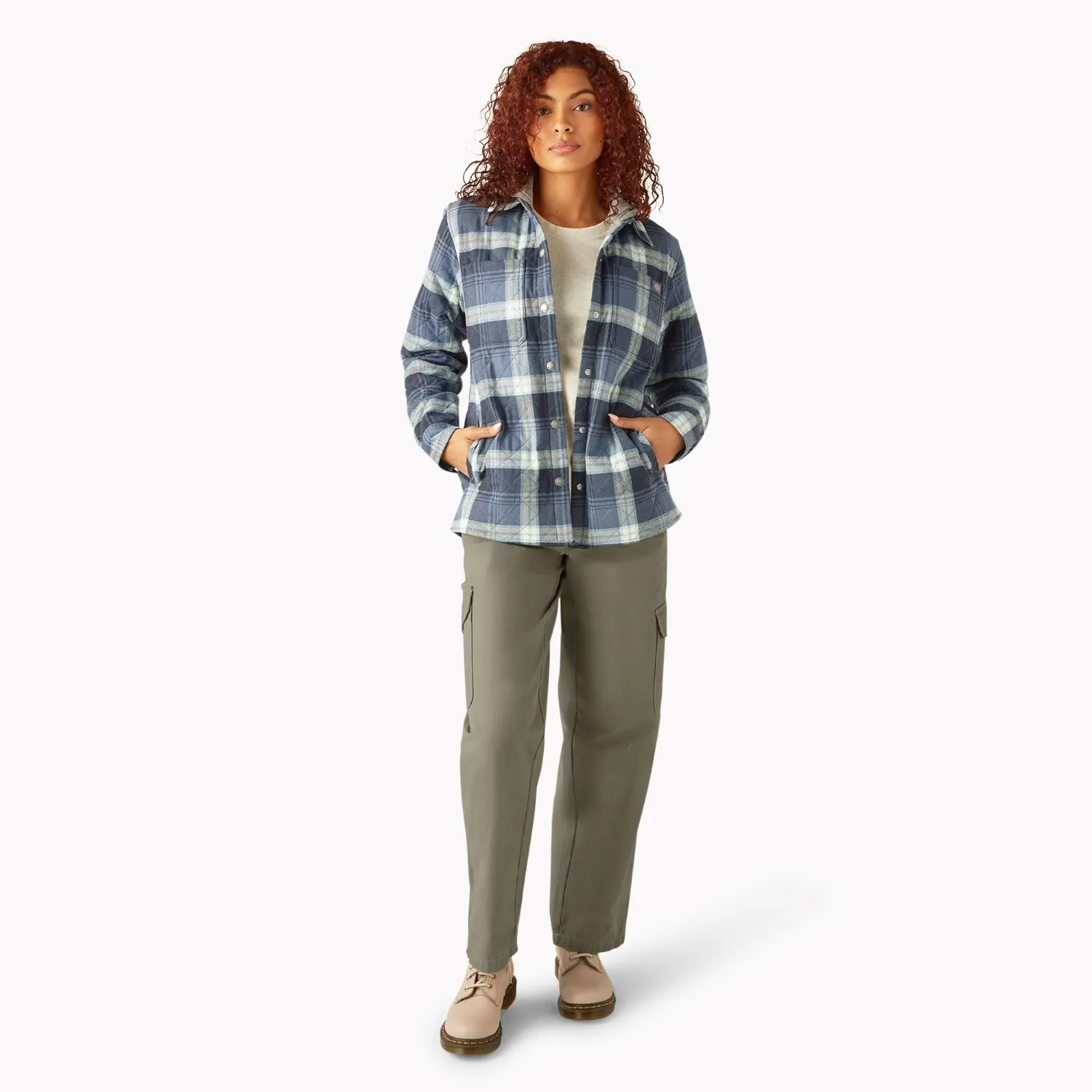 Dickies Damen Flanellhemd mit Kapuze Dickies Kleidung