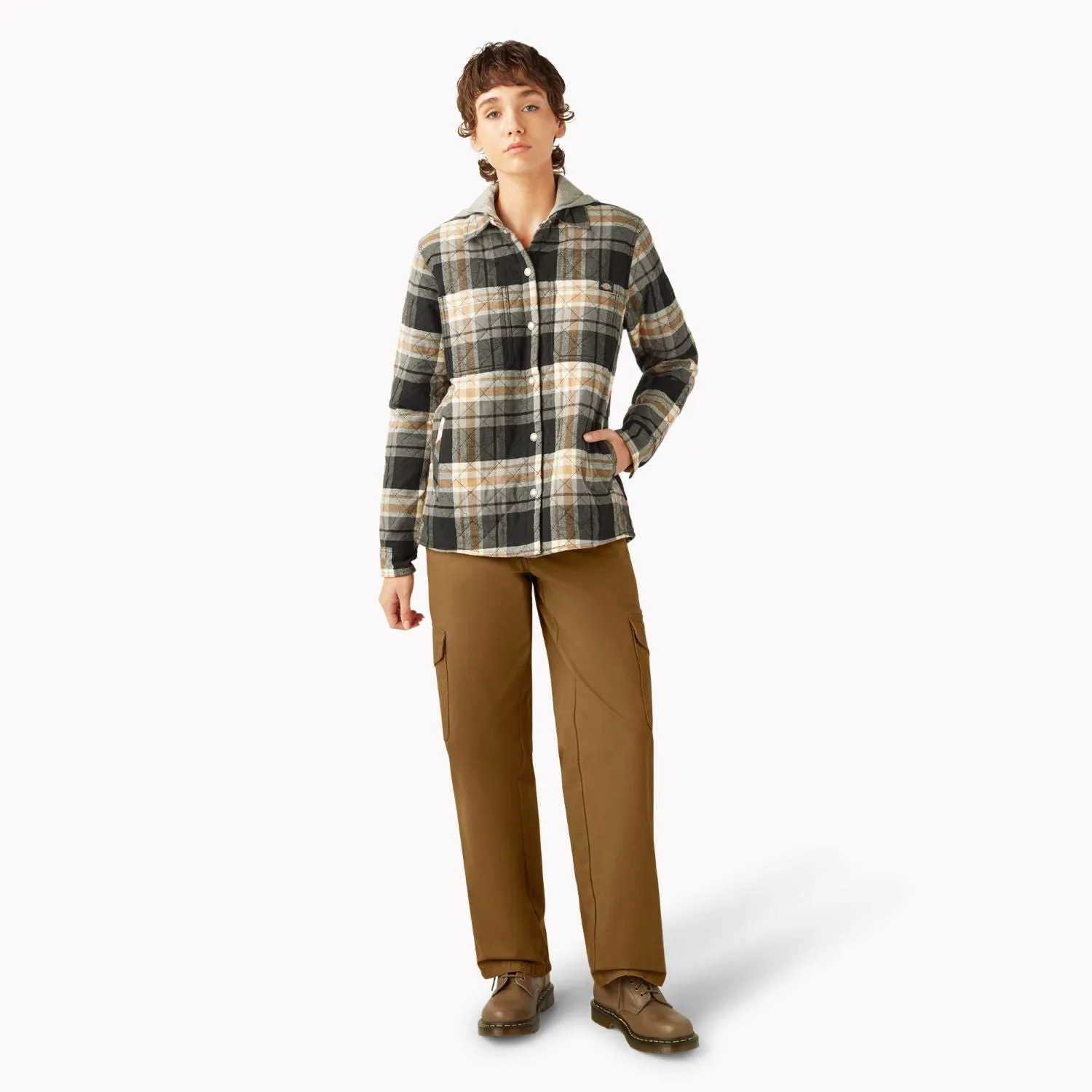 Dickies Damen Flanellhemd mit Kapuze Dickies Kleidung