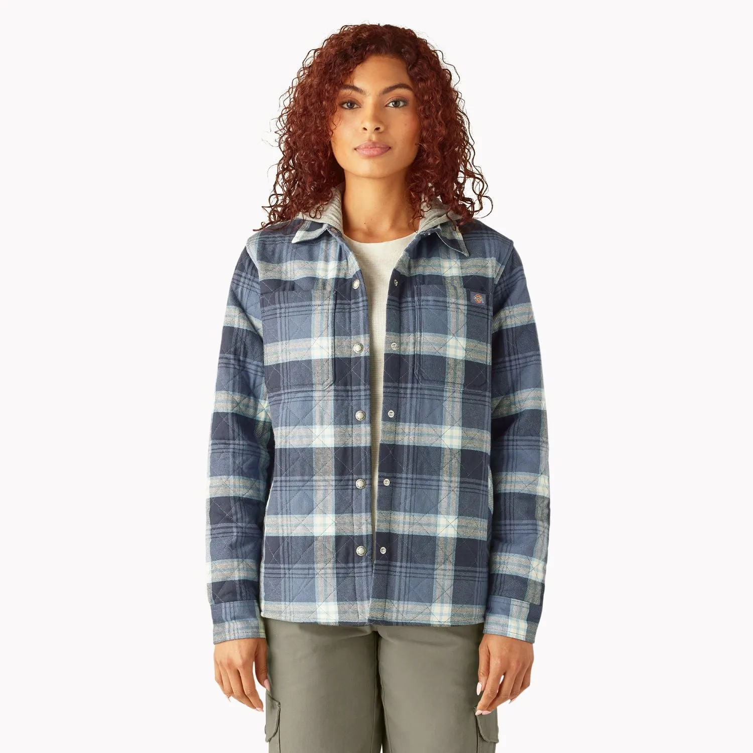 Dickies Damen Flanellhemd mit Kapuze Dickies Kleidung