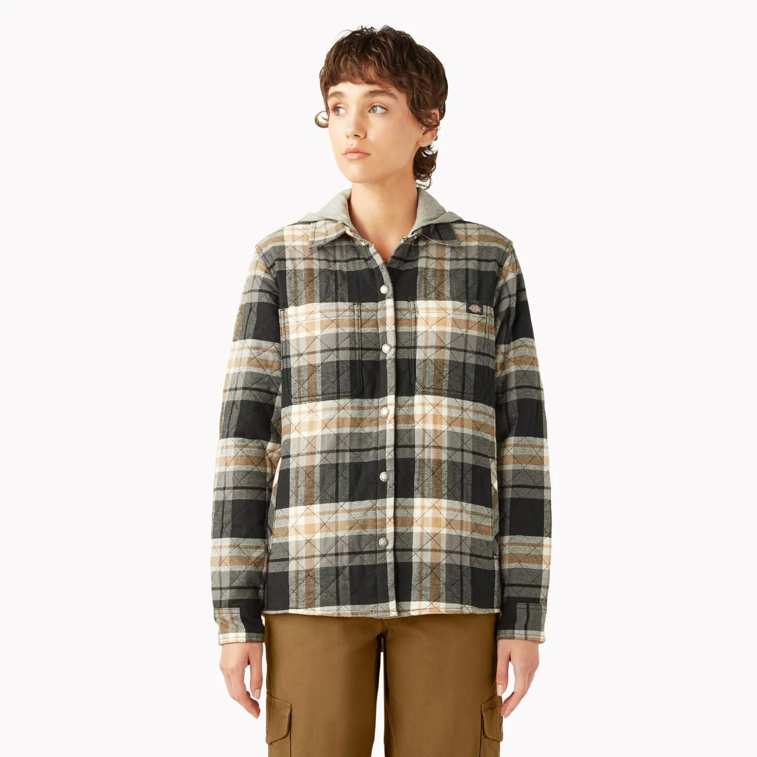 Dickies Damen Flanellhemd mit Kapuze Dickies Kleidung