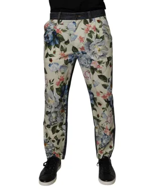 Dolce & Gabbana blaue Blumen-Baumwoll-Hose für Herren blaue Herrenjeans