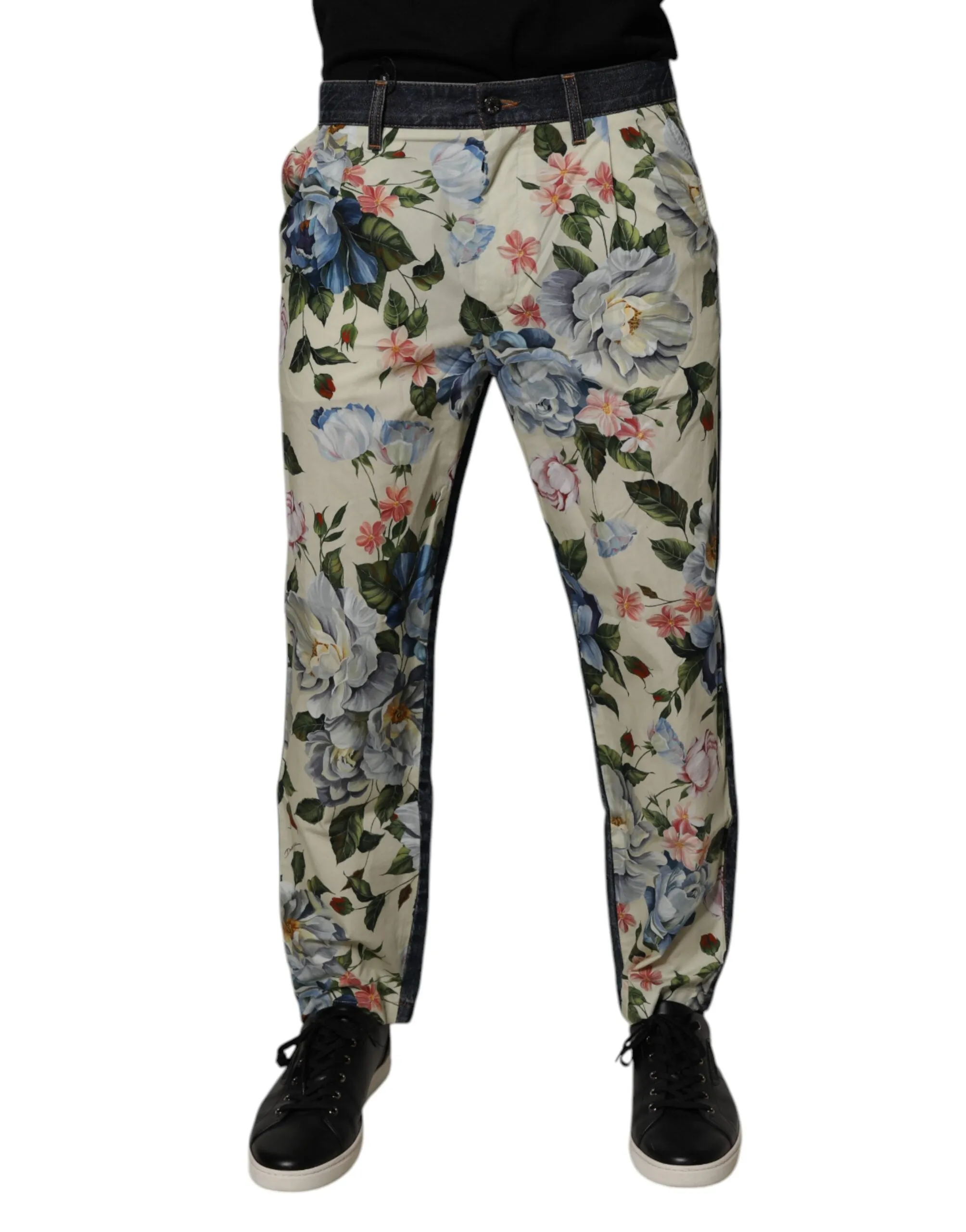 Dolce & Gabbana blaue Blumen-Baumwoll-Hose für Herren blaue Herrenjeans