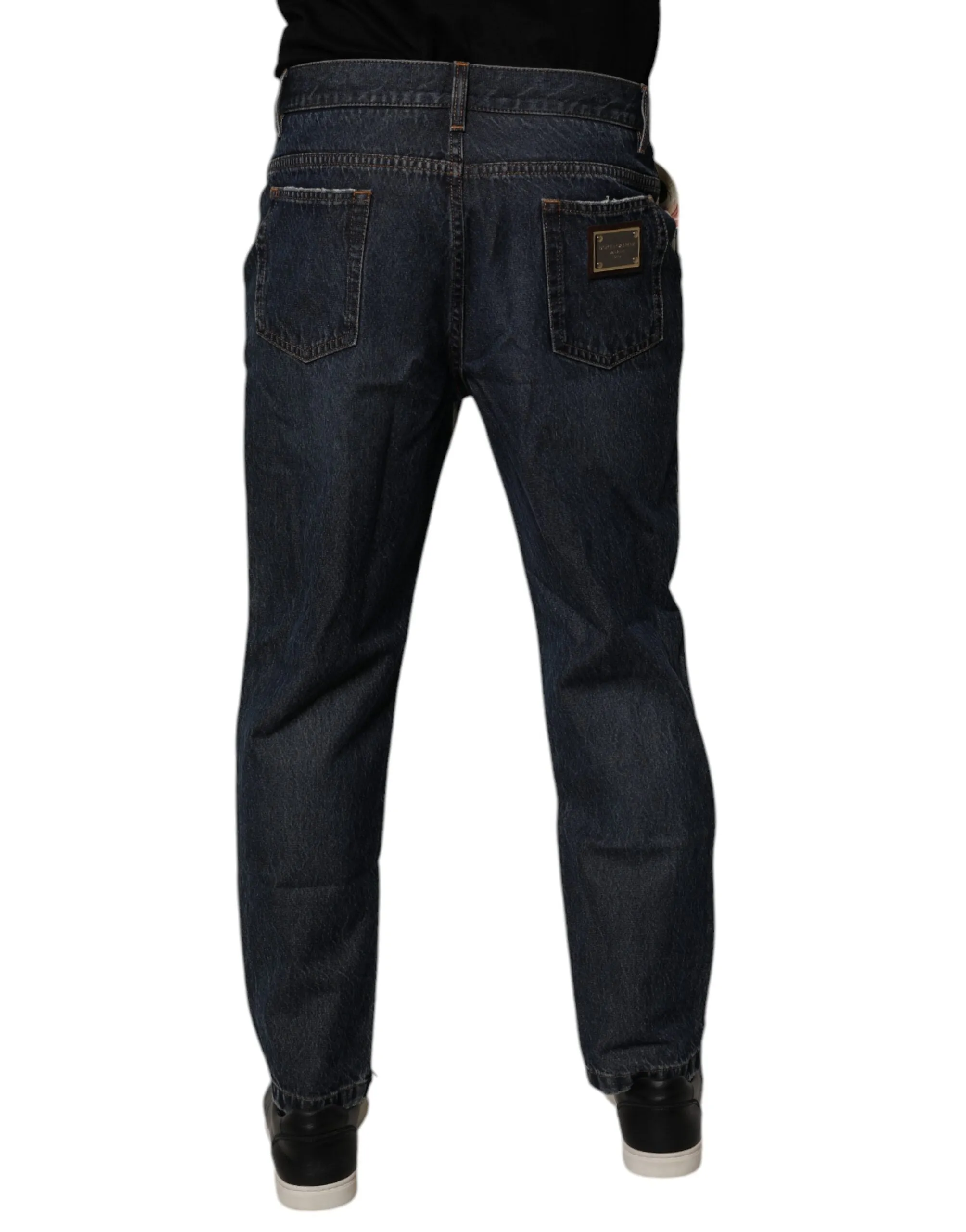 Dolce & Gabbana blaue Blumen-Baumwoll-Hose für Herren blaue Herrenjeans
