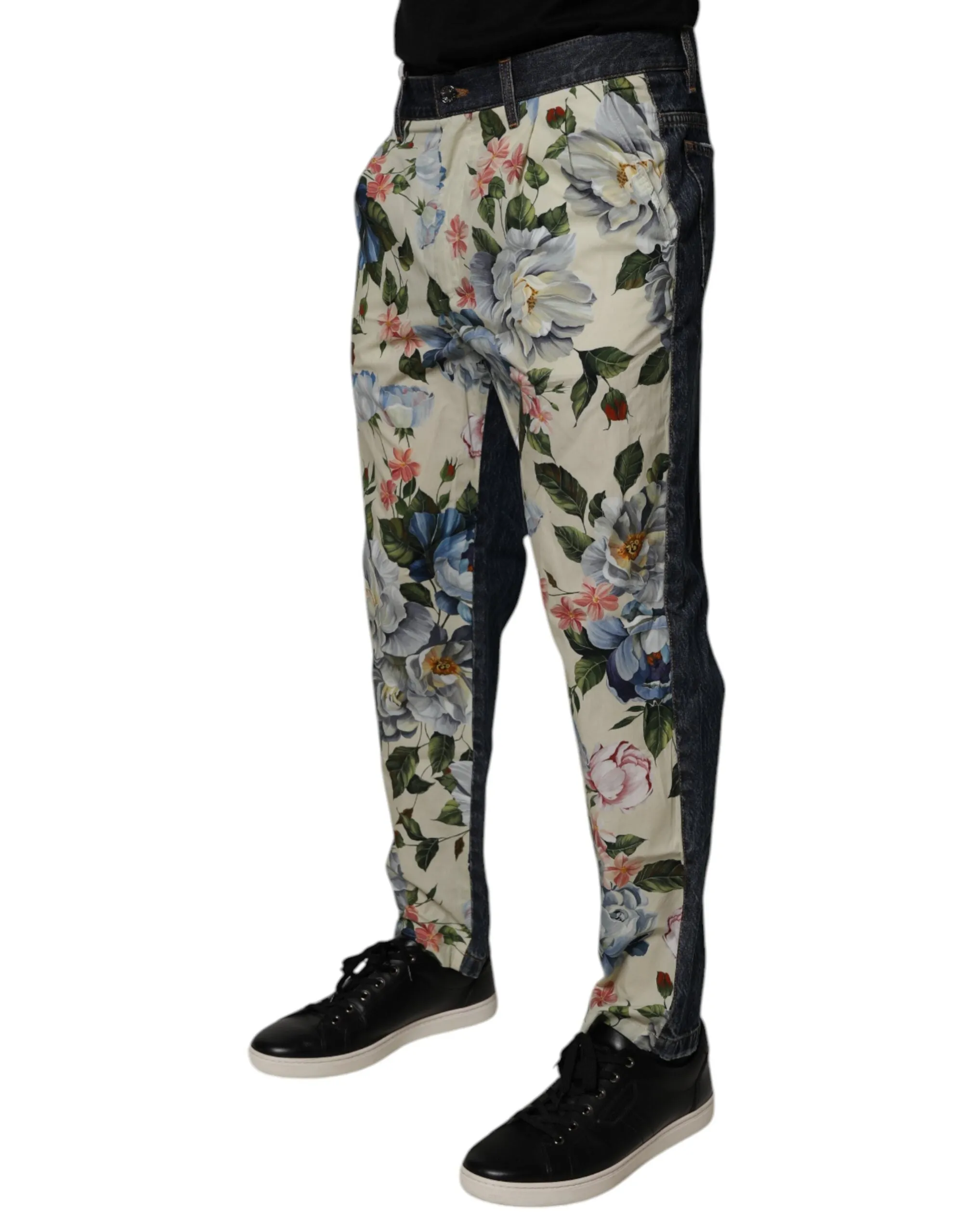 Dolce & Gabbana blaue Blumen-Baumwoll-Hose für Herren blaue Herrenjeans