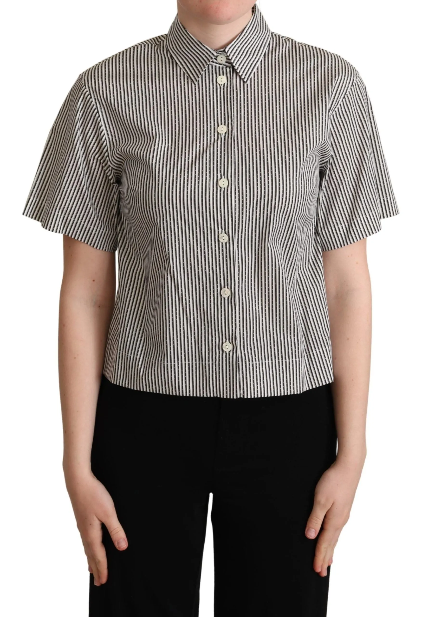 Dolce & Gabbana Elegantes Gestreiftes Baumwoll-Polo für Damen