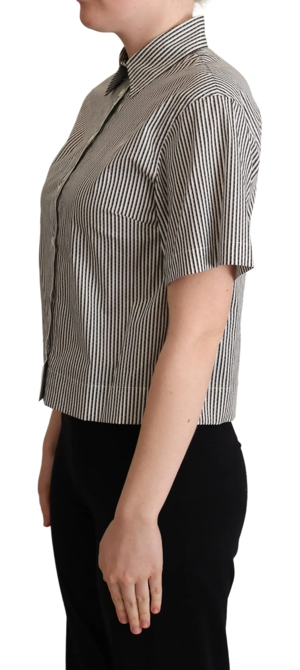 Dolce & Gabbana Elegantes Gestreiftes Baumwoll-Polo für Damen
