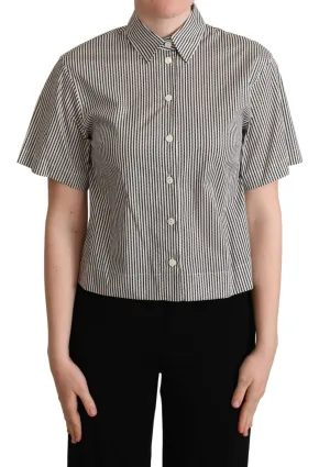 Dolce & Gabbana Elegantes Gestreiftes Baumwoll-Polo für Damen