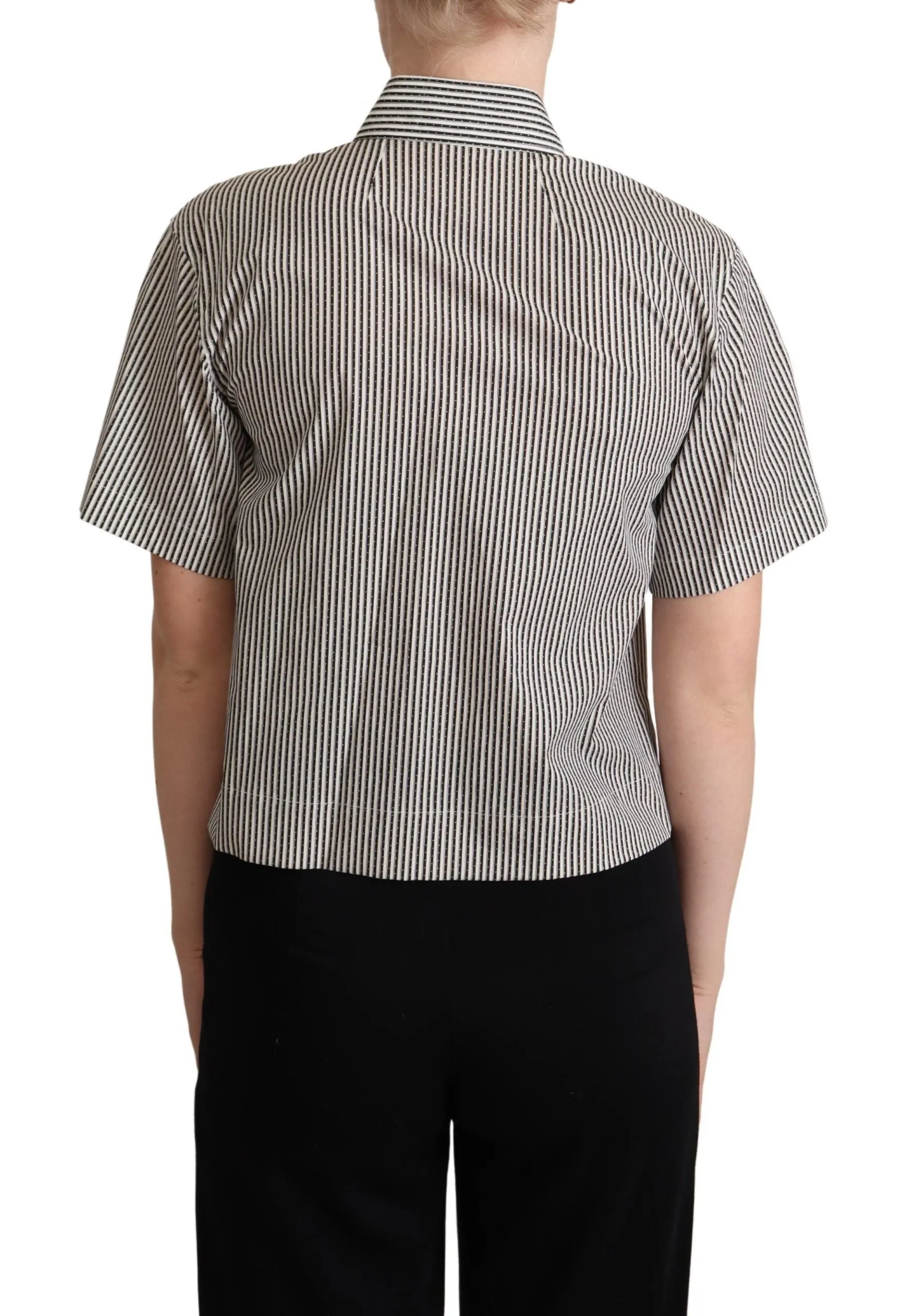 Dolce & Gabbana Elegantes Gestreiftes Baumwoll-Polo für Damen