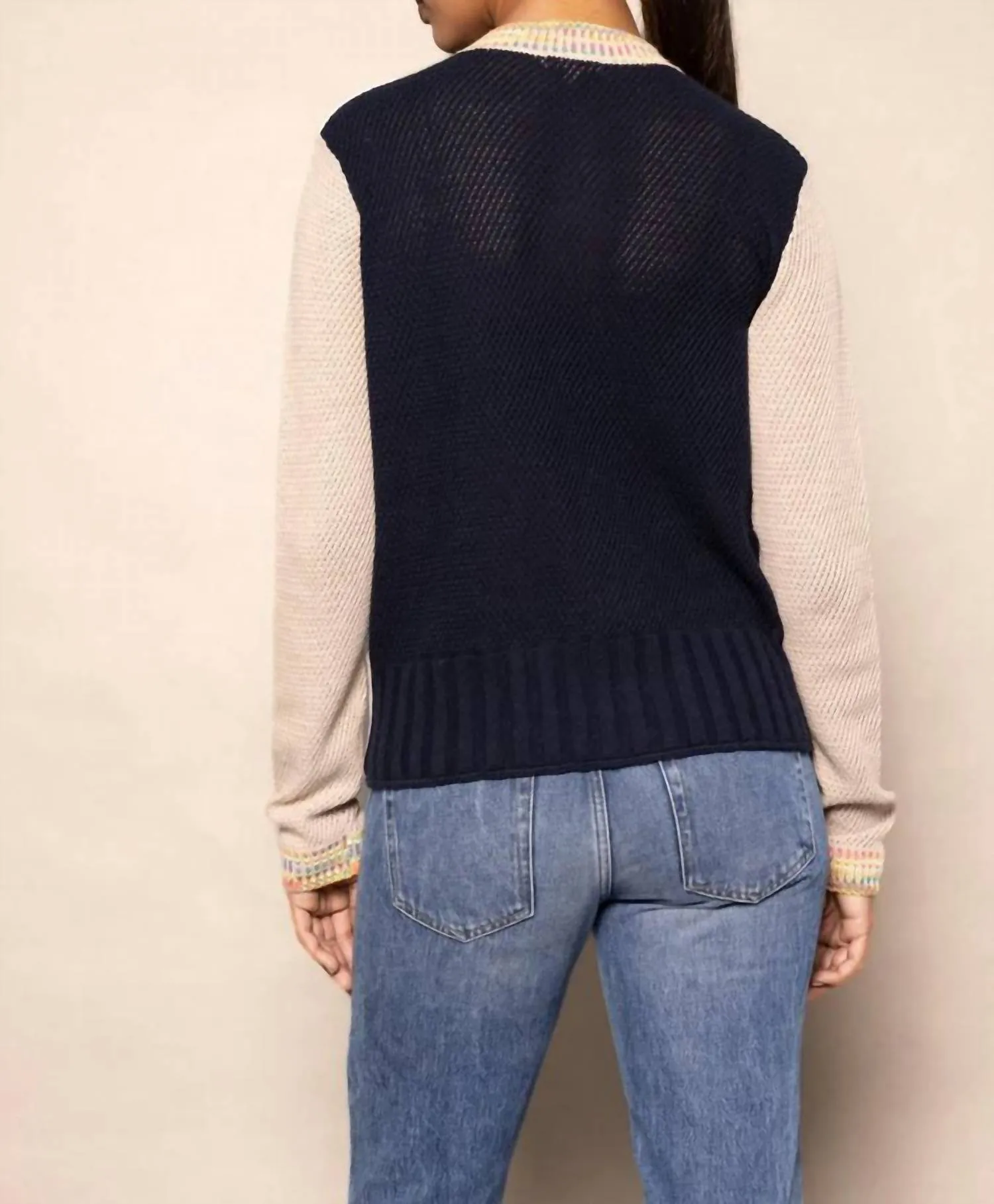 Doppelreihiger Cardigan in Vellum/Tinte