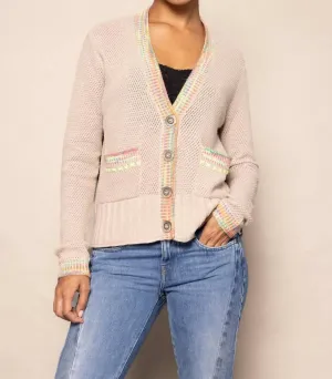 Doppelreihiger Cardigan in Vellum/Tinte