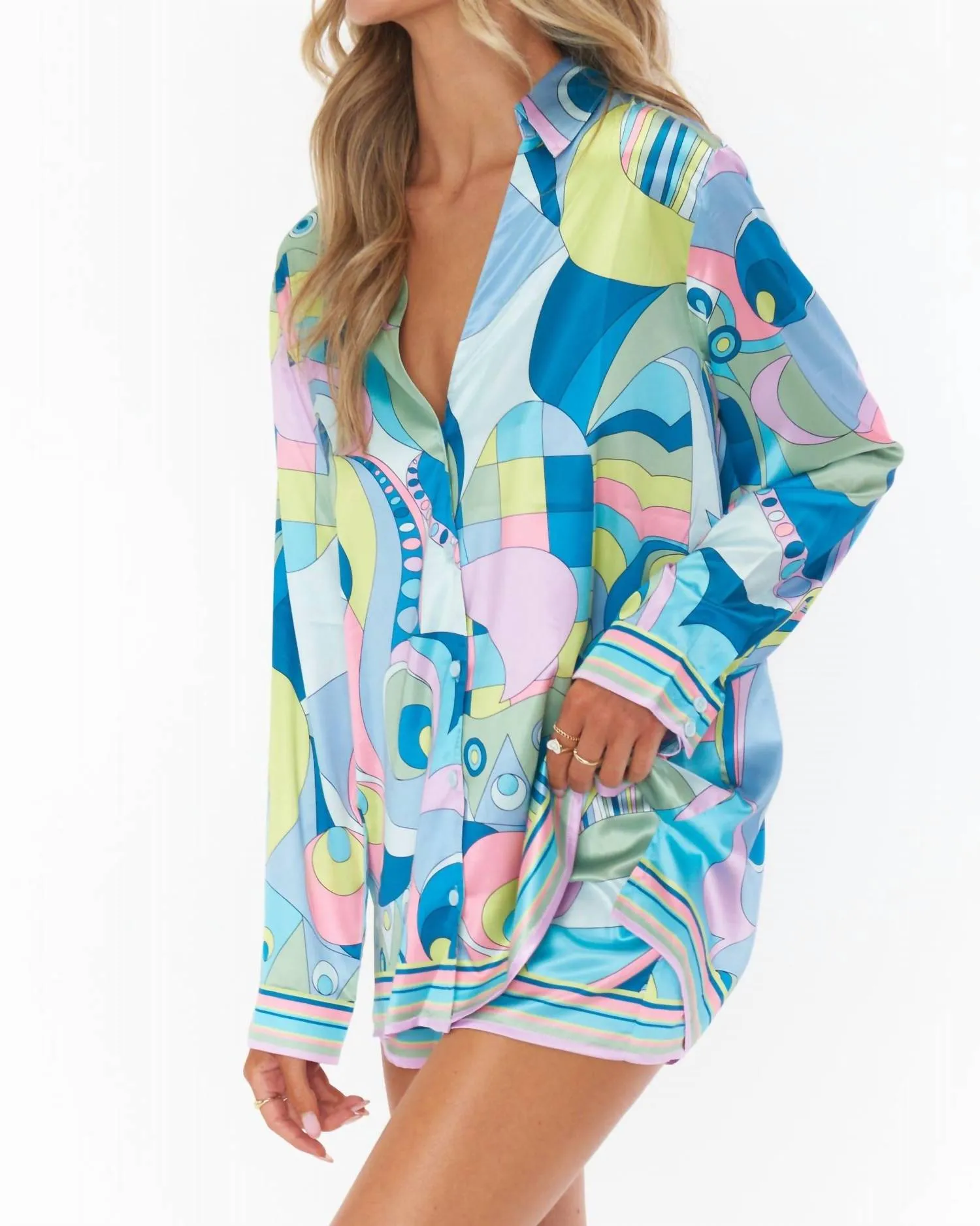 Frühaufsteher-Pyjama-Set in Go Go Seide