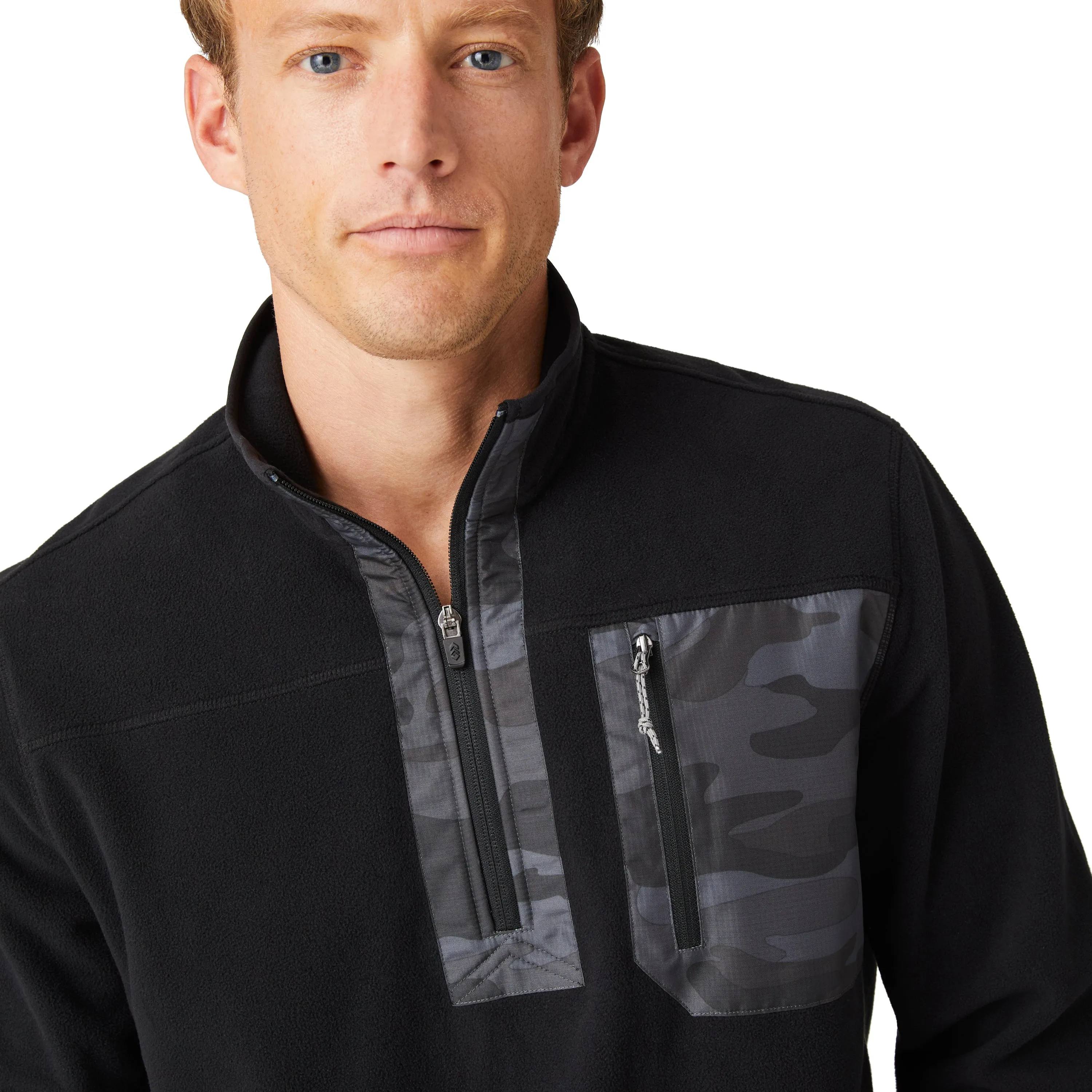 Free Country Herren FreeCycle Super Soft Mikrofleece 1/2 Zip Mock Neck Shirt