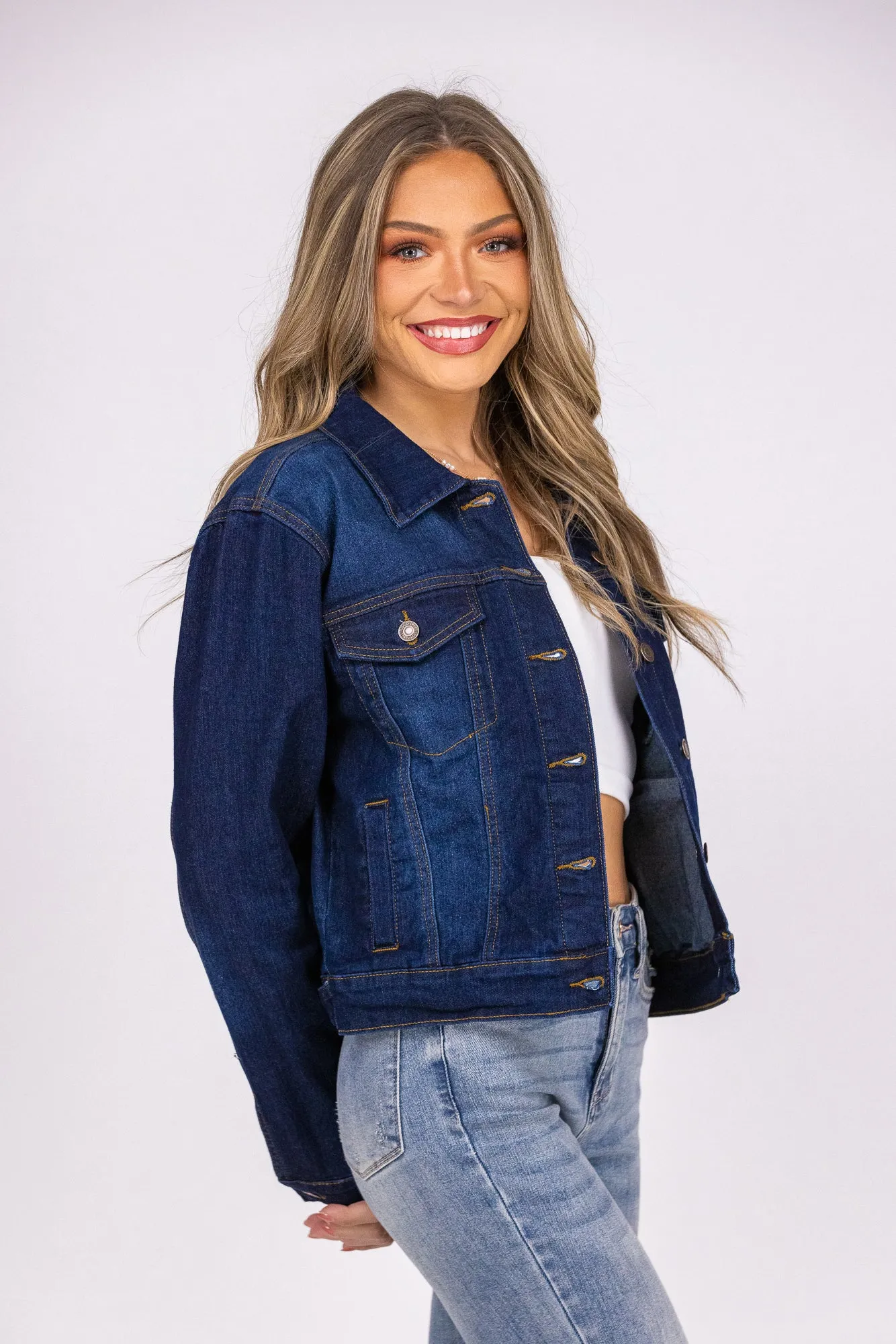 Greatest Hits Damen Denim Jacket mit Knopfleiste vorne