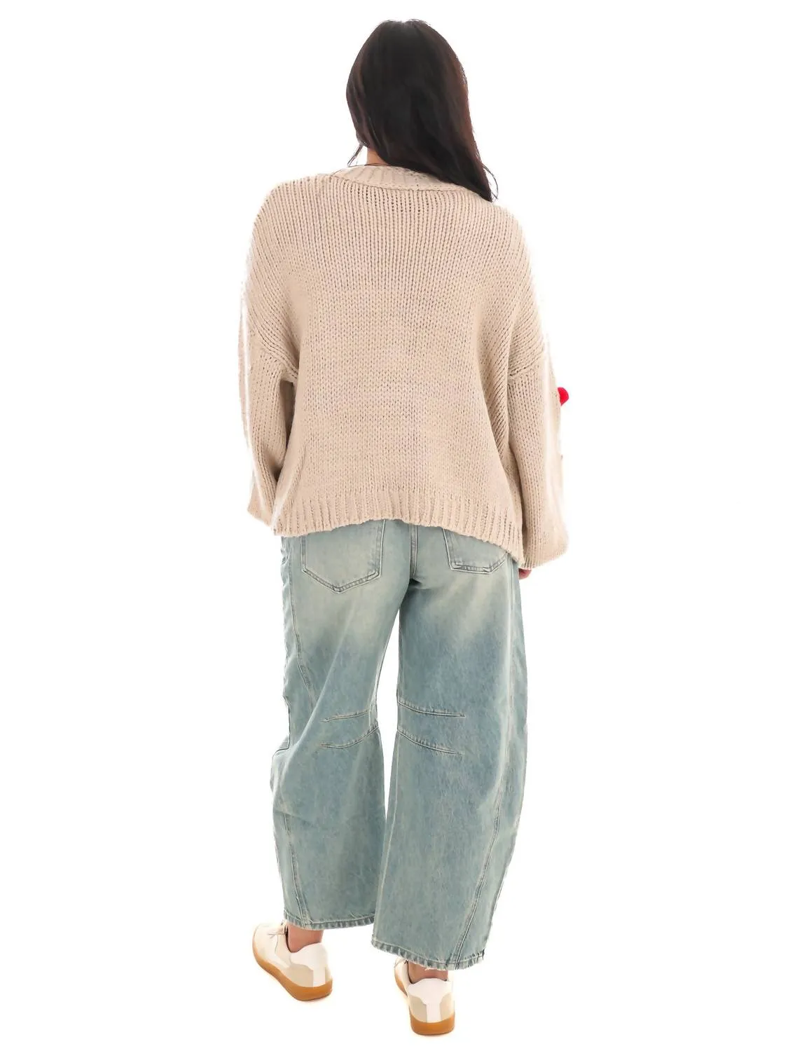 Herzliches Strickcardigan in Sand