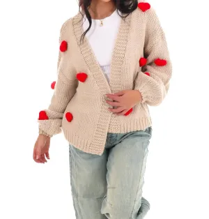 Herzliches Strickcardigan in Sand
