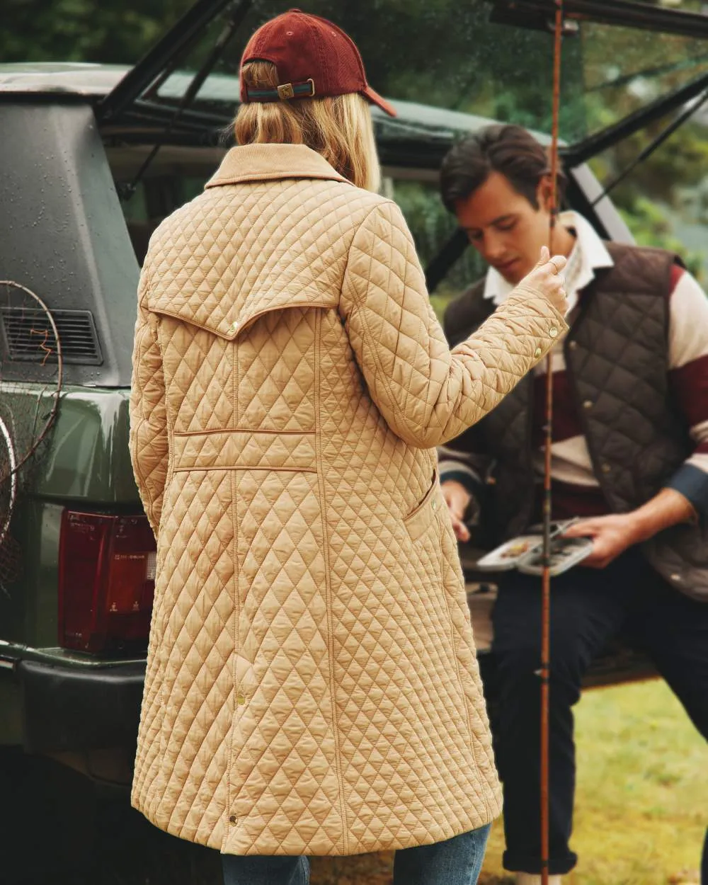 Joules Rosewell Langschopf-Mantel mit Diamantsteppung und wasserabweisender Funktion Joules Bekleidung