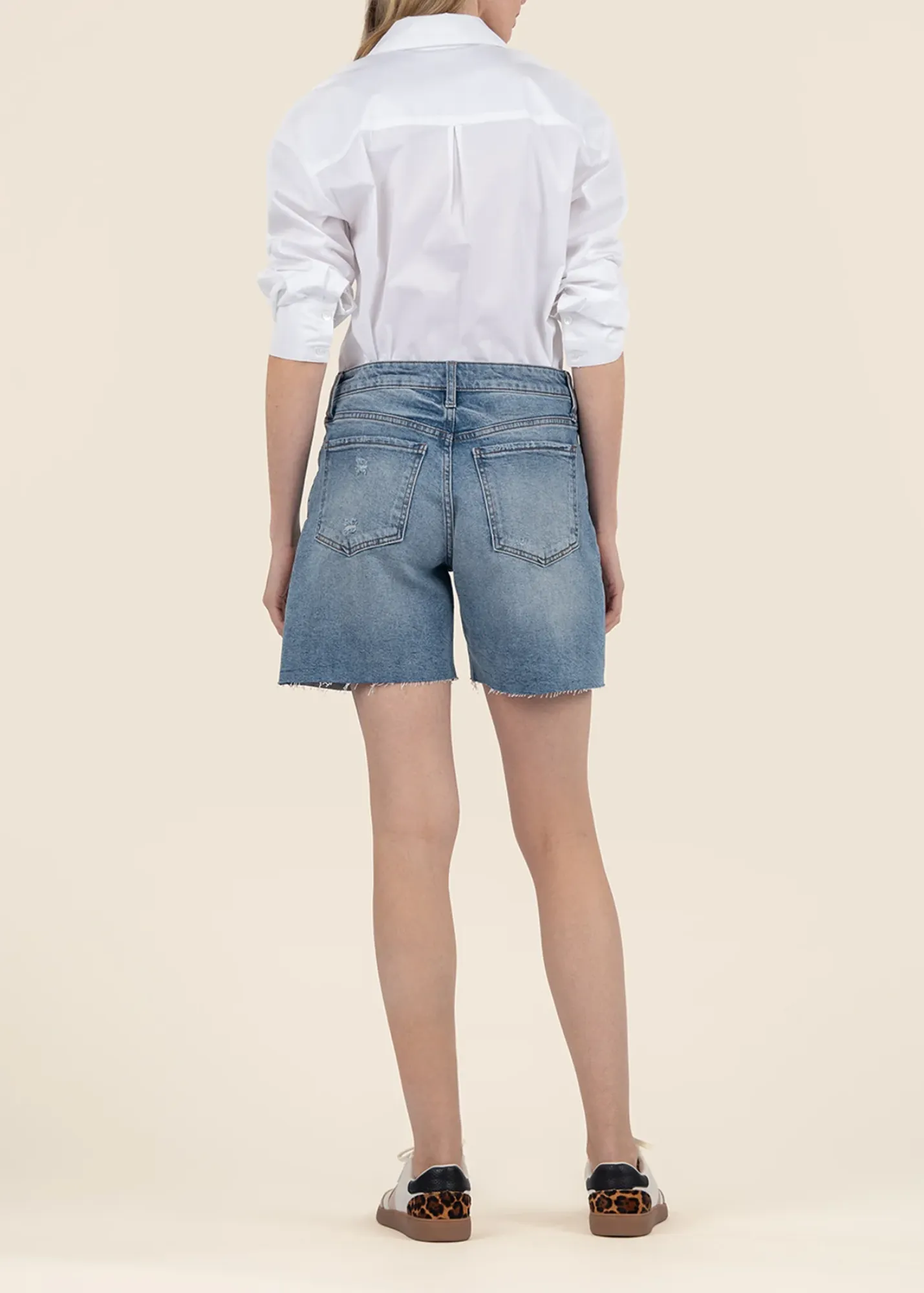 Kut From the Kloth Hailey High-Rise Shorts mit Rausgeschnittenem Saum